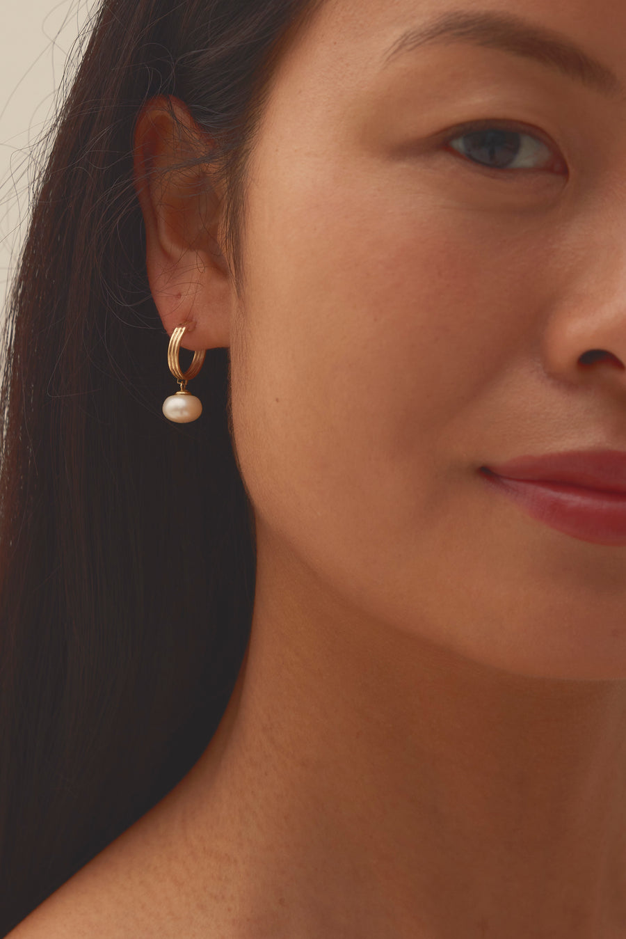 14K Yellow Gold Earrings - Halo Pearl