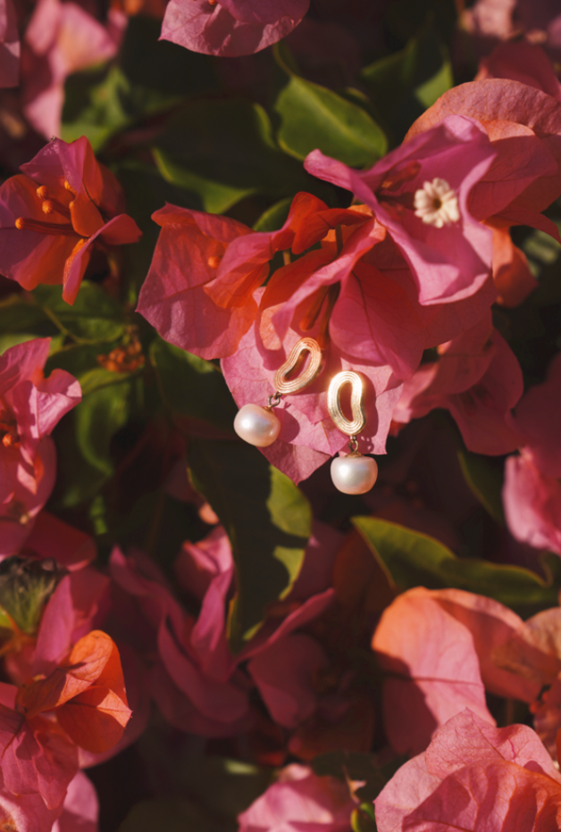 Fluted Drop Earrings, 14K Yellow Gold