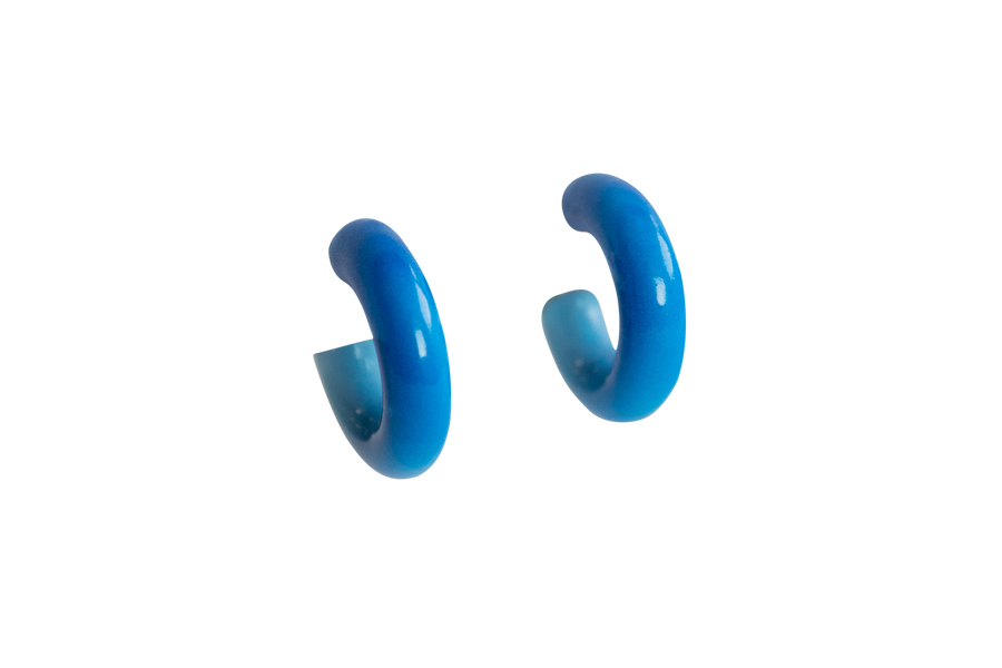 Summer Haze Earrings, Blue Ombre (XS)